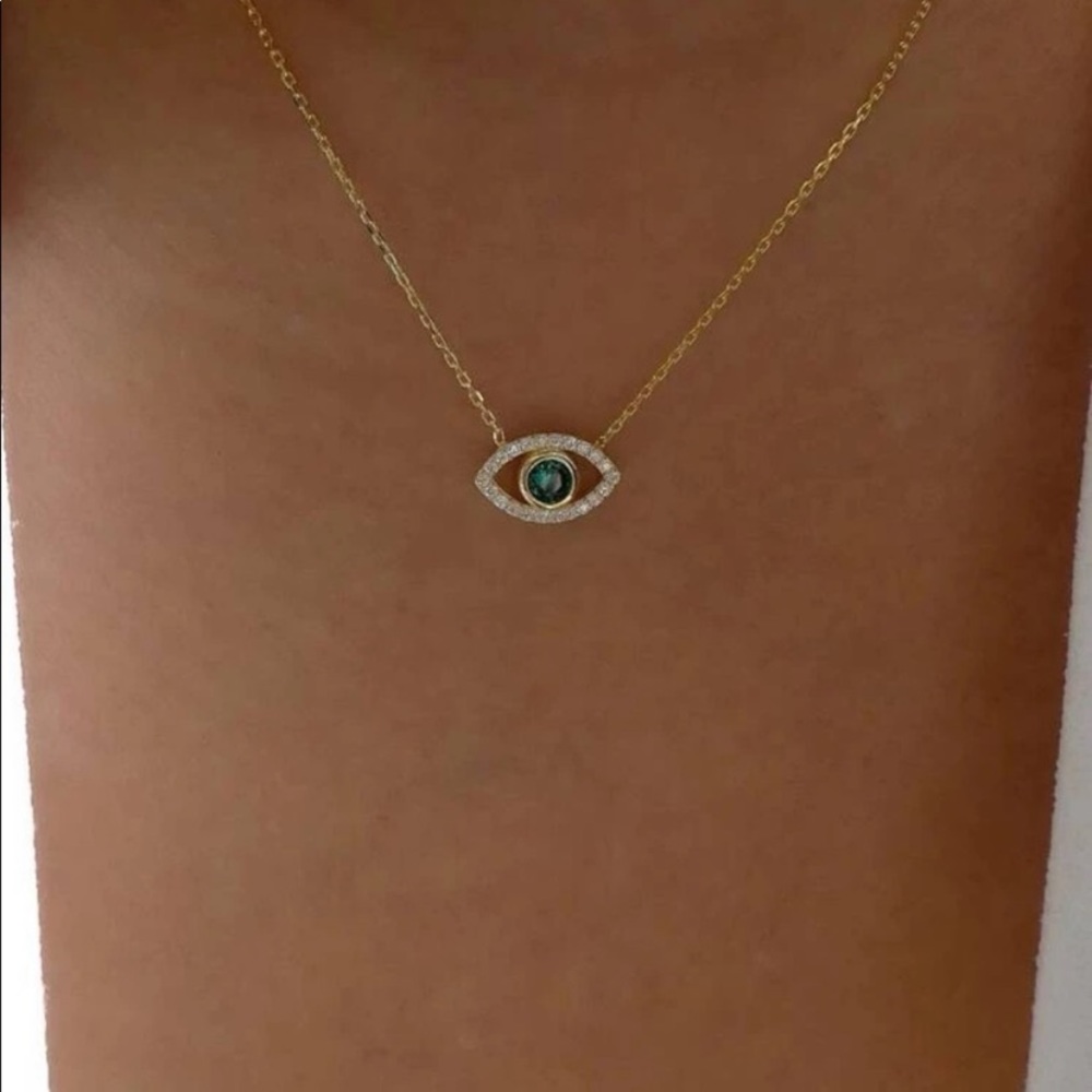 GREEN EVIL EYE 🧿 Necklace